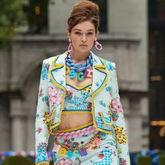 Moschino Couture Calico Animals Piquet Nursery Rhyme JACKET ONLY Lace US 6 2022 - Picture 2 of 13